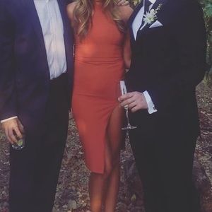 Donna Mizani orange cocktail dress